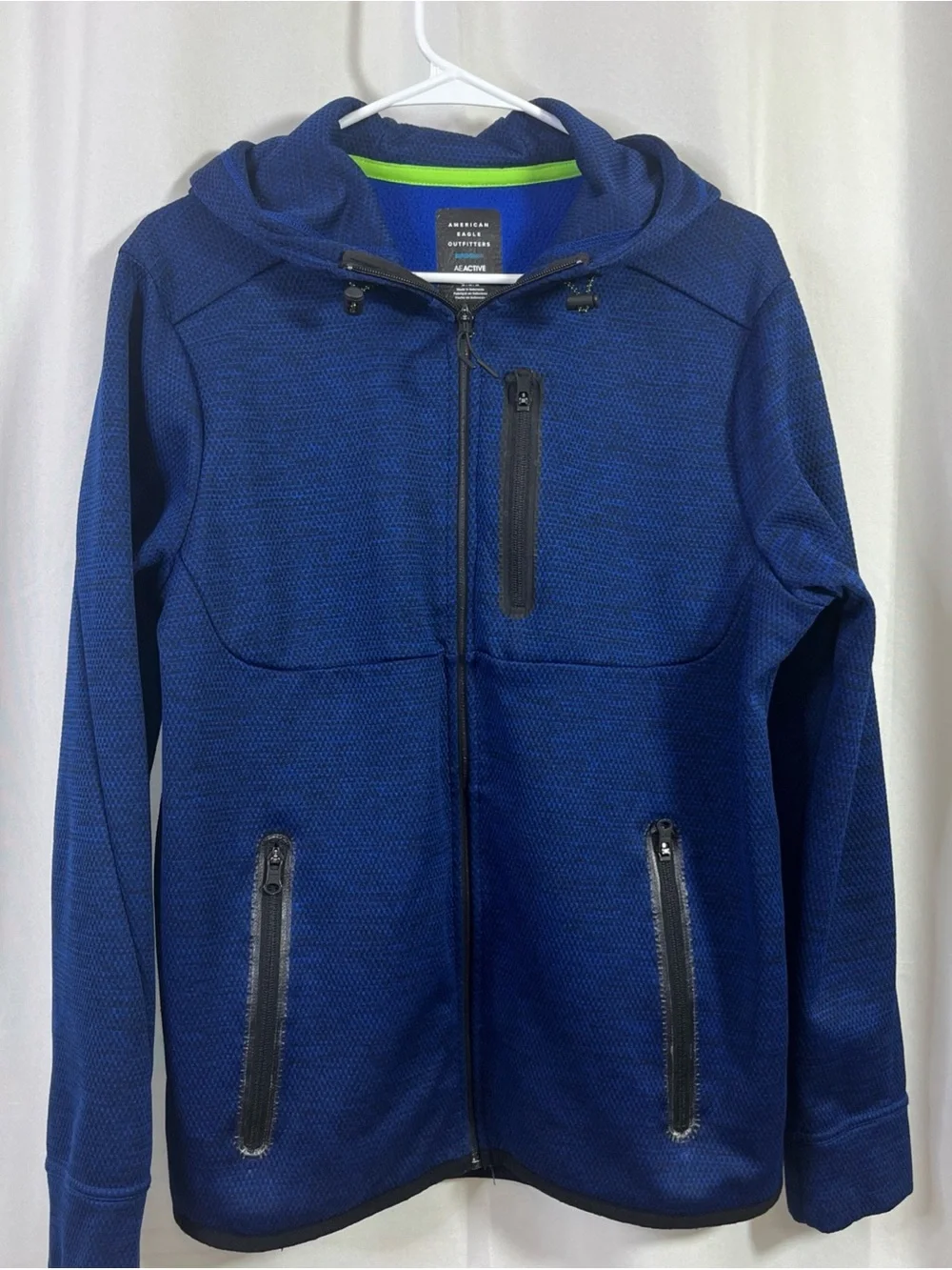 American Eagle Outfitters Men’s Blue Performance Full Zip Hoodie Size Medium